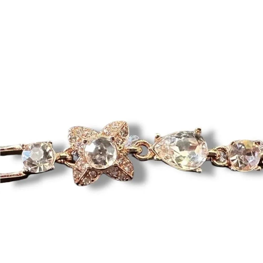 Givenchy Bracelet Pink Stones & Rose Tone Metal COMES IN DISPLAY CASE NWT